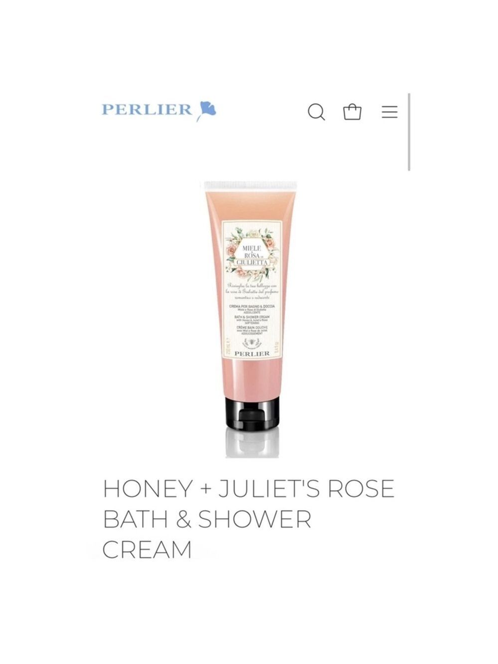 Ew Perlier Honey & Juliet’s Rose Bath & Shower Cream 8.4 oz Peach